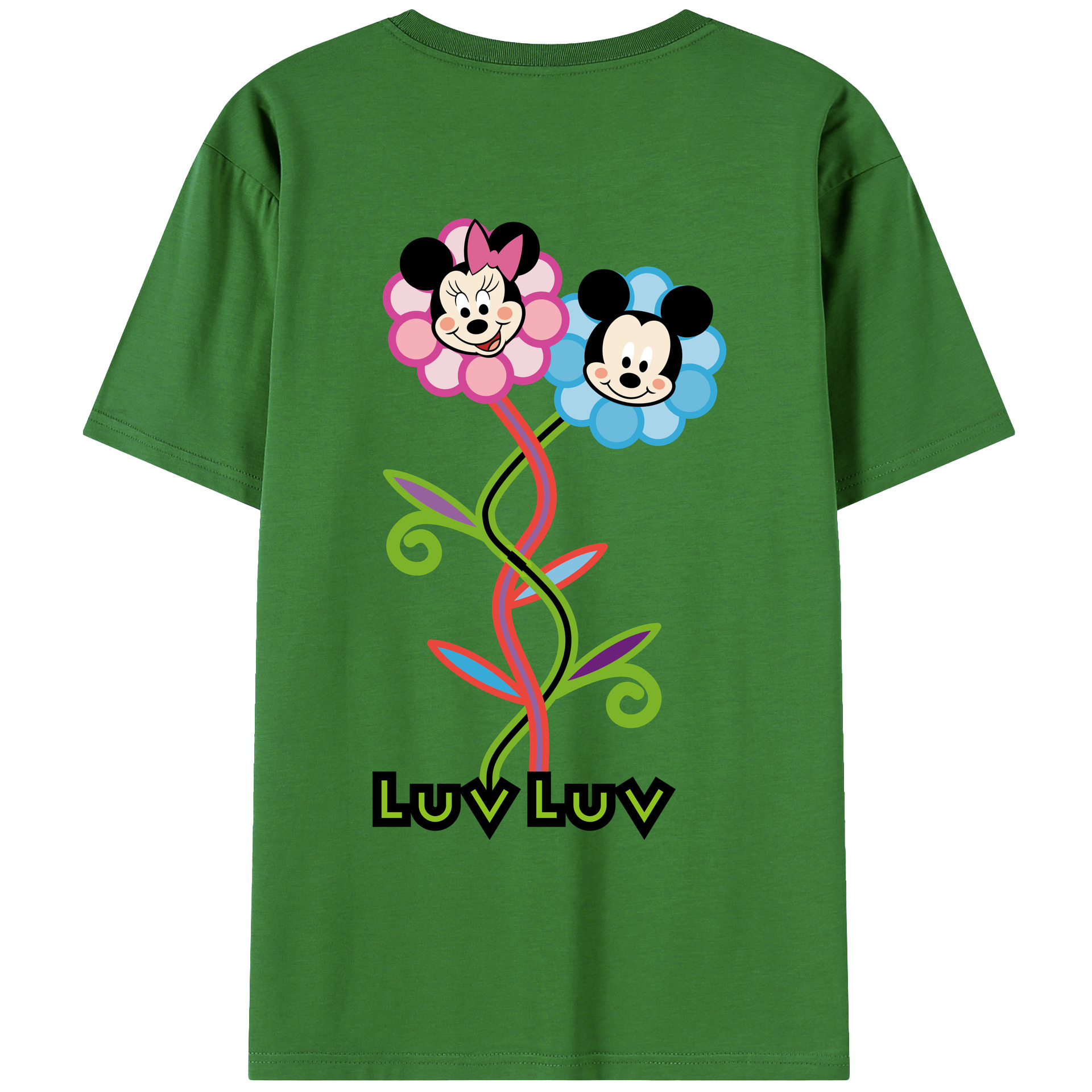 （画像用） ミッキーマウス Mickey Mouse レディース半袖Tシャツ(バックプリント)